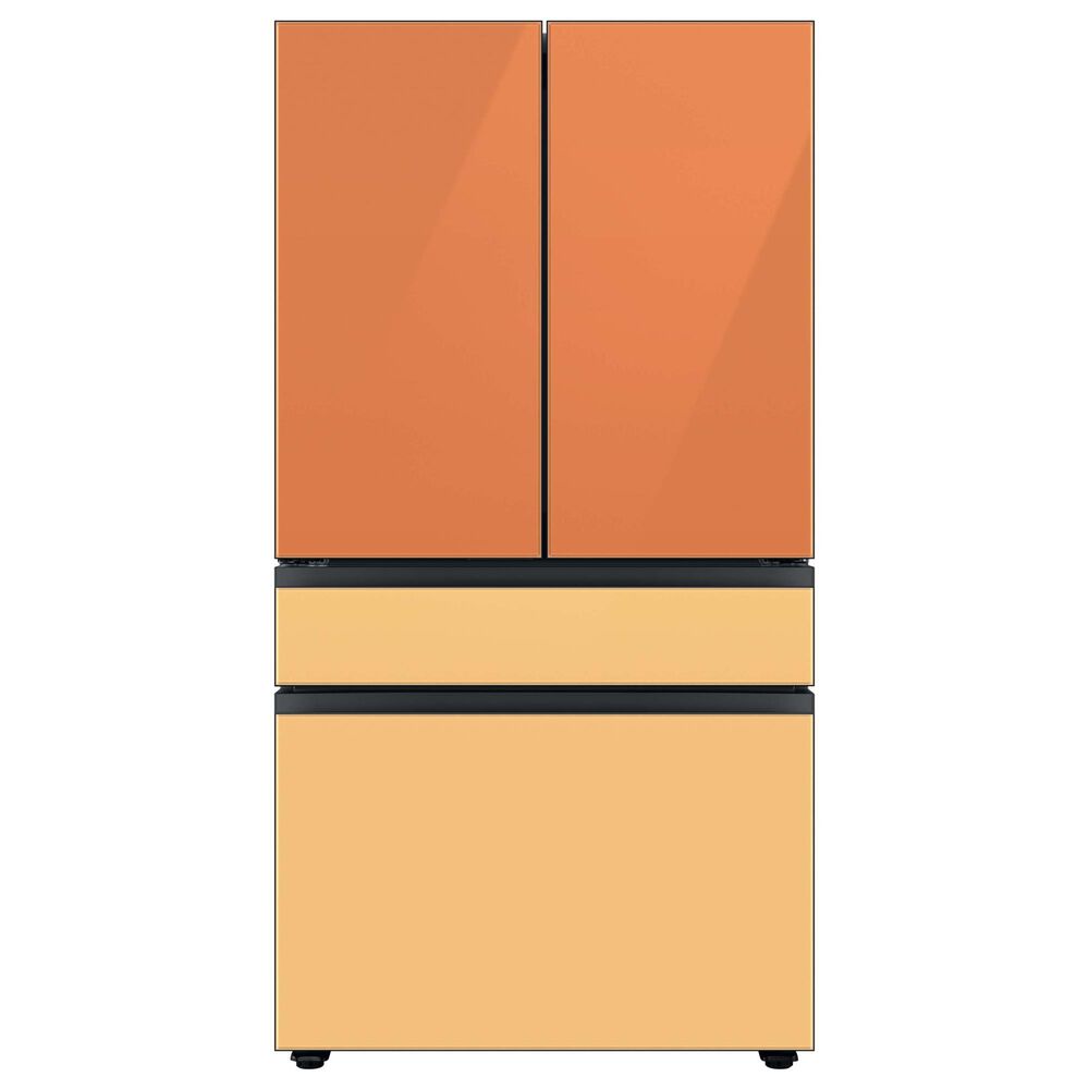 Samsung Bespoke 4-Door French Door Refrigerator Top Panel in Clementine Glass, , large