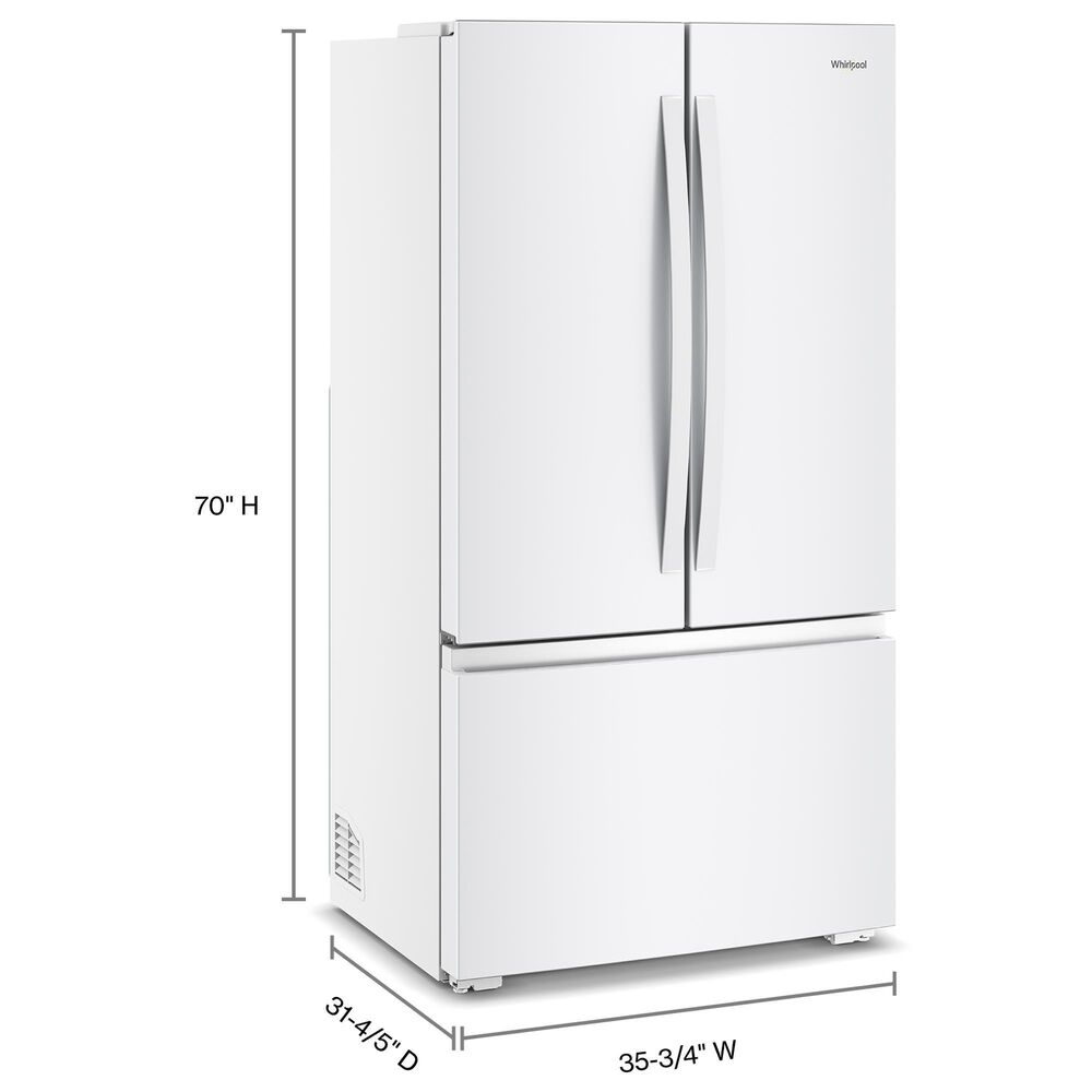 Whirlpool 24.3 Cu. Ft. Counter Depth 3-Door French Door Refrigerator in White, , large
