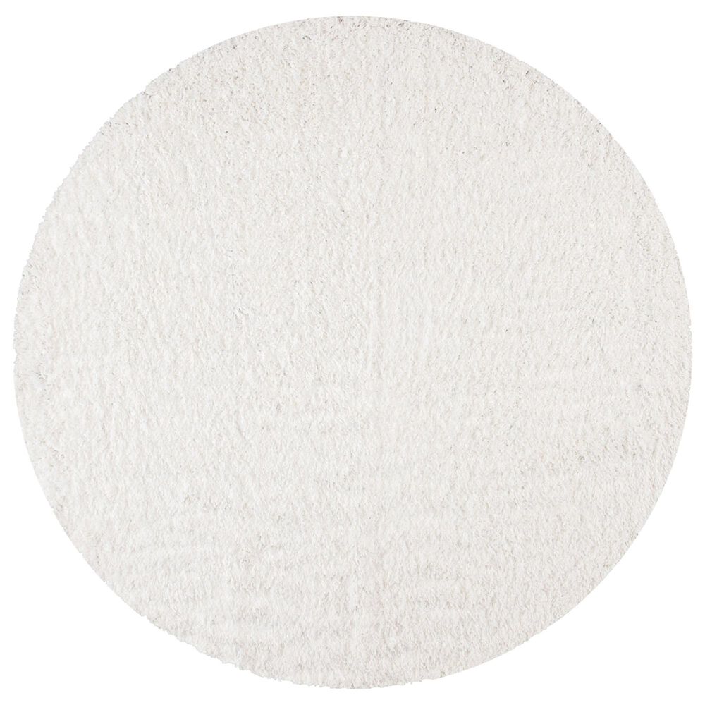 Safavieh August Shag 4" Round White Area Rug, , large
