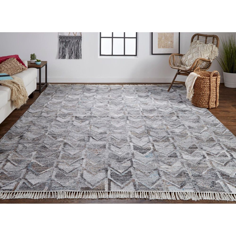 Feizy Beckett 0813F 9&#39; x 12&#39; Gray Area Performance Rug, , large