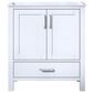 Lexora Home Jacques 30" Single Bathroom Vanity in Navy Blue with 2 cm White Quartz Top, Rectangular Sink and 28" Mirror, , large