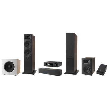 JBL 8 Floorstanding Loudspeaker + 4.5 Surround Sound Loudspeaker + 5.25 Bookshelf Loudspeaker + 4.5 Center Channel Loudspeaker in Espresso + 12" Powered Subwoofer in Latte + 9.2 Channel AV 8K Receiver in Black, , large