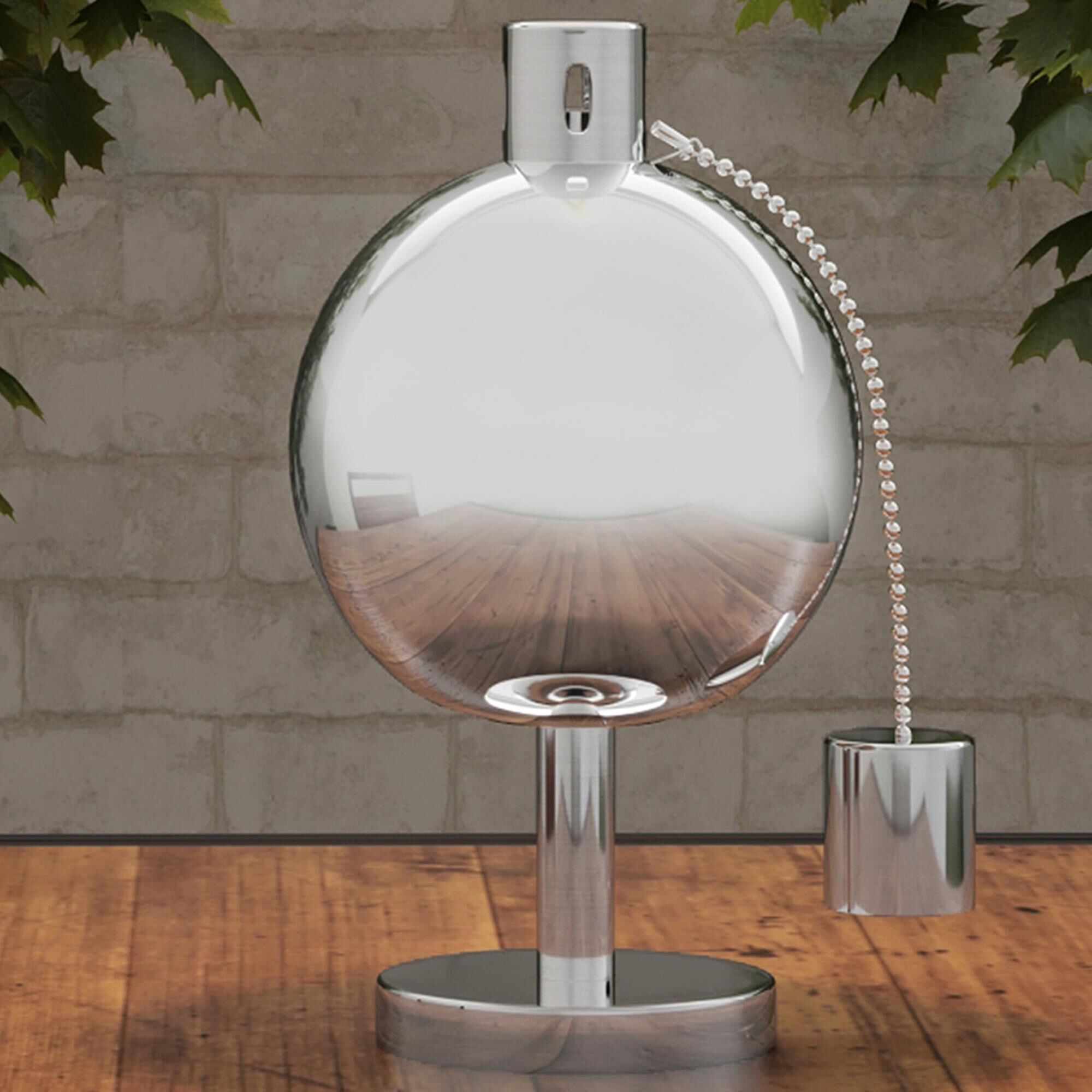 Timberlake Tabletop Torch Lamp in Silver NFM