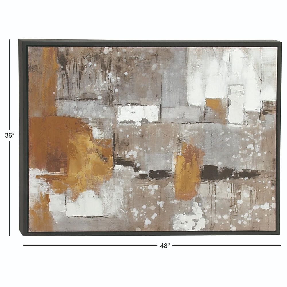 Maple and Jade 48&quot; x 36&quot; Abstract Framed Wall Art in Gray, White and Yellow, , large