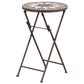 Hearth and Haven Silvester Outdoor Round Folding End Table in Beige and Black, , large