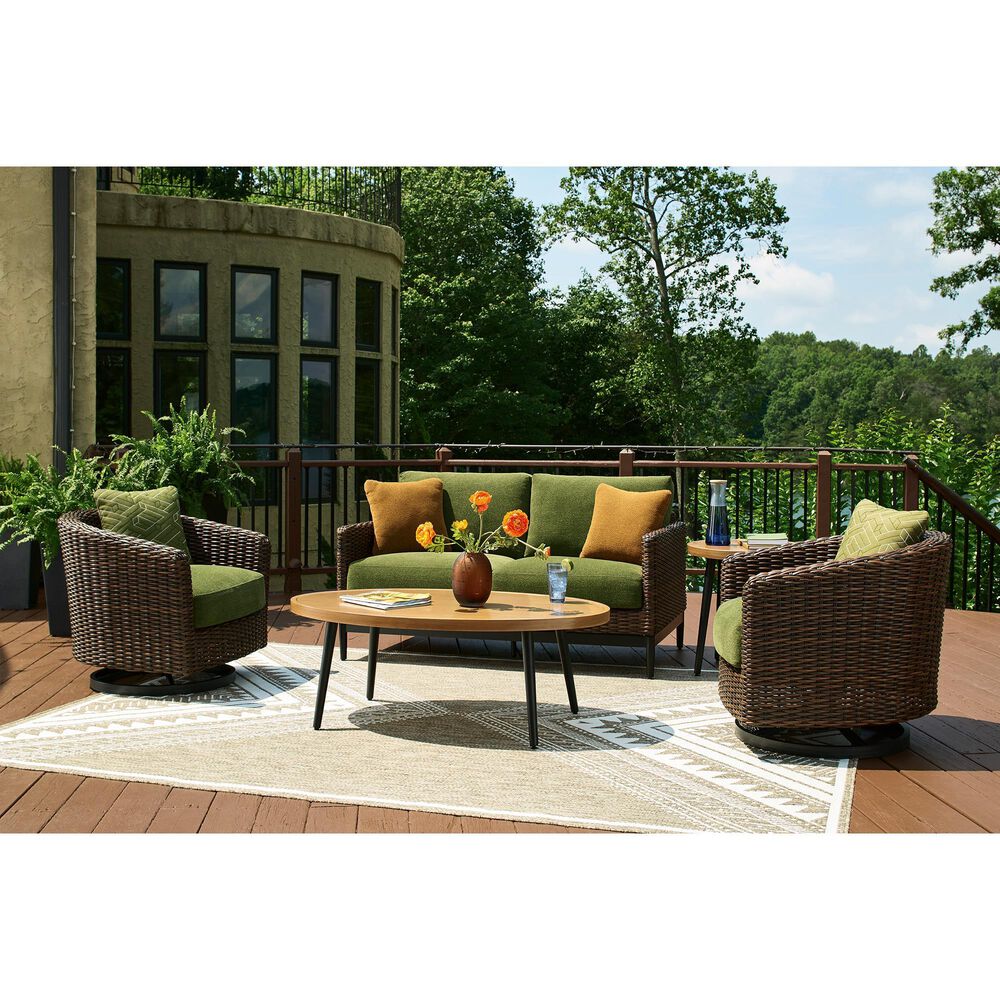 Ashley Horizon Hall Swivel Lounge Chair in Green, , large