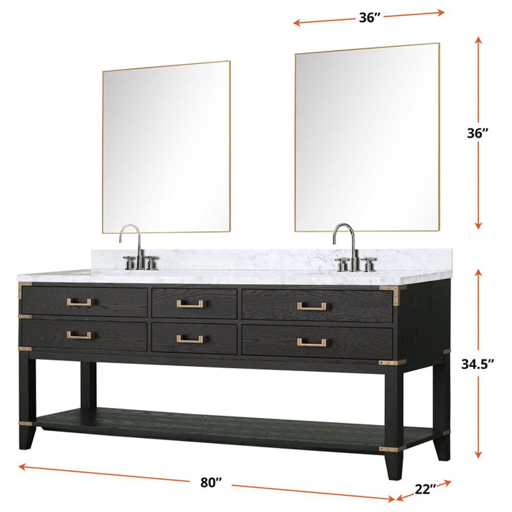 Lexora Home Norwalk 80&quot; Double Bathroom Vanity in Brown Oak with White Cultured Marble Top  and Rectangle Sink, , large