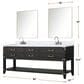 Lexora Home Norwalk 80" Double Bathroom Vanity in Brown Oak with White Cultured Marble Top  and Rectangle Sink, , large