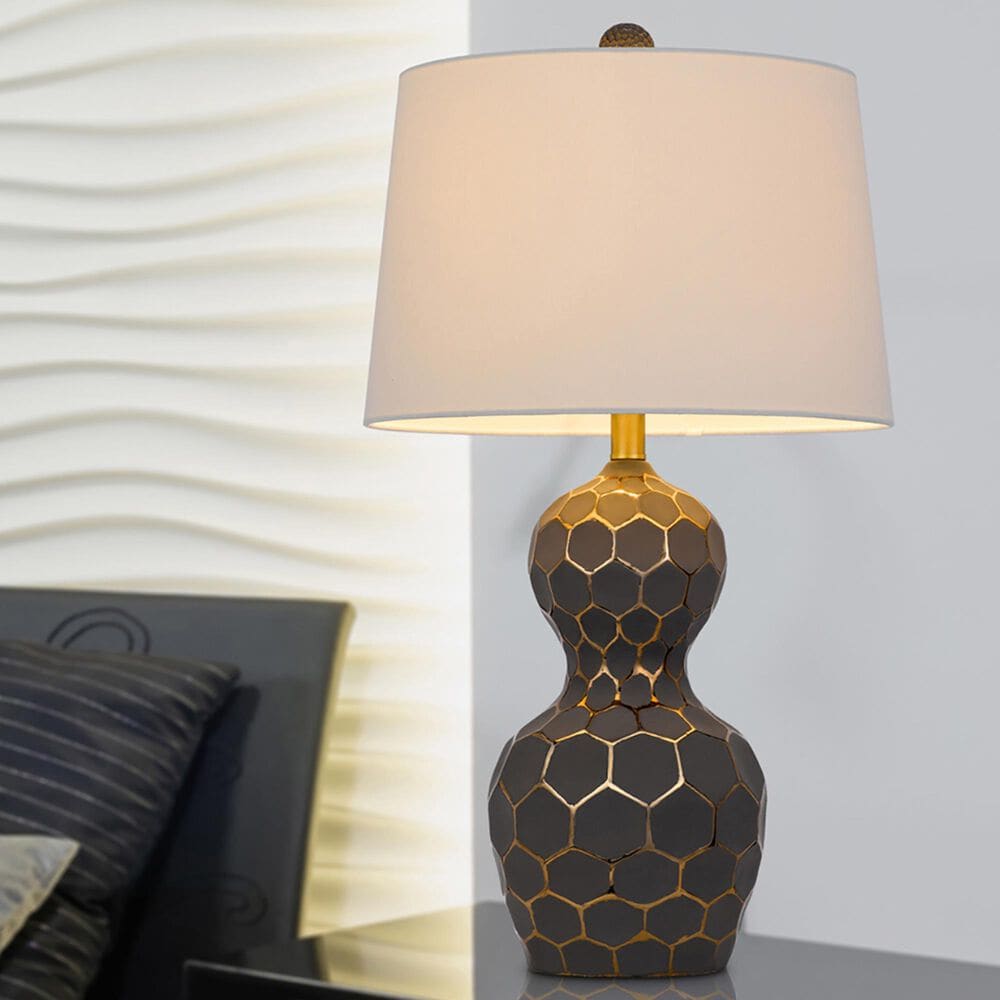 Cal Lighting Tuscaloosa Table Lamp in Matte Black and Gold &#40;Set of 2&#41;, , large