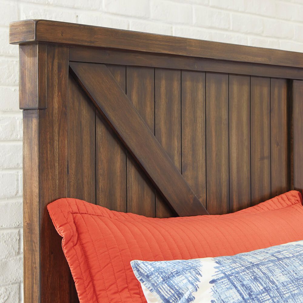 Signature Design by Ashley Lakeleigh Queen Panel Bed with Footboard Bench in Dark Brown, , large