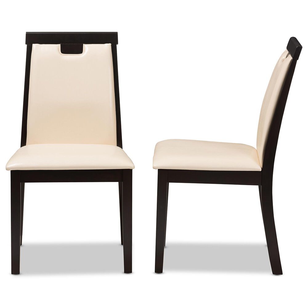 Baxton Studio Evelyn Side Chair in Dark Brown (Set of 2), , large