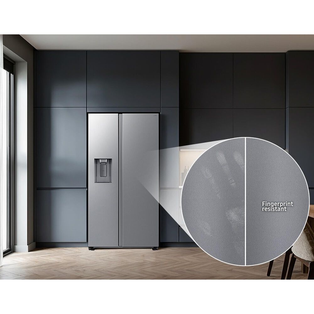 Samsung Bespoke AI 27 Cu. Ft. Side-by-Side Refrigerator with Sphere Ice and External Water and Ice Dispenser in Fingerprint Resistant Stainless Steel, , large