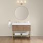 37B Mauri 42" Single Bathroom Vanity with Metal Base in Walnut Drift with High-Profile 4" White Composite Stone Top, , large