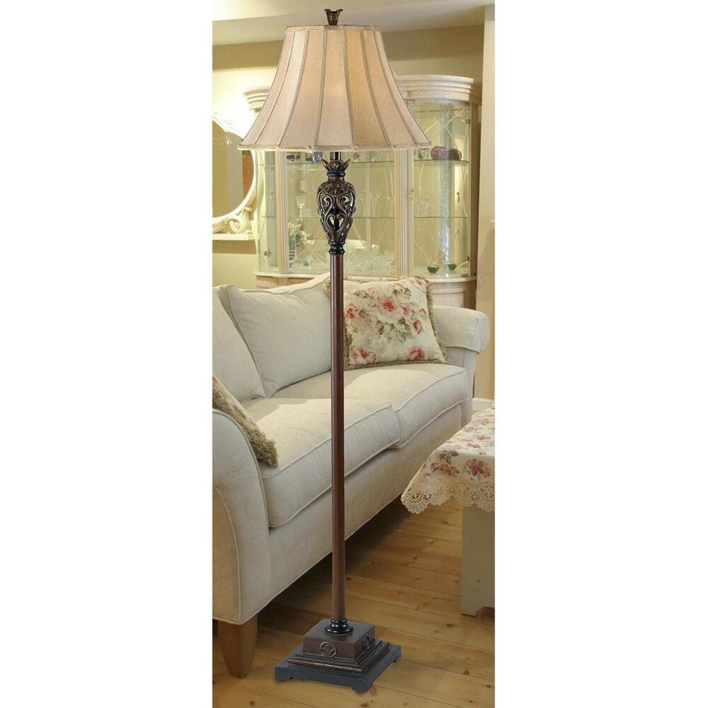 Kenroy Iron Lace Floor Lamp in Golden Ruby, , large