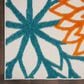Nourison Aloha 7"10" x 10"6" Turquoise and Multicolor Indoor/Outdoor Area Rug, , large