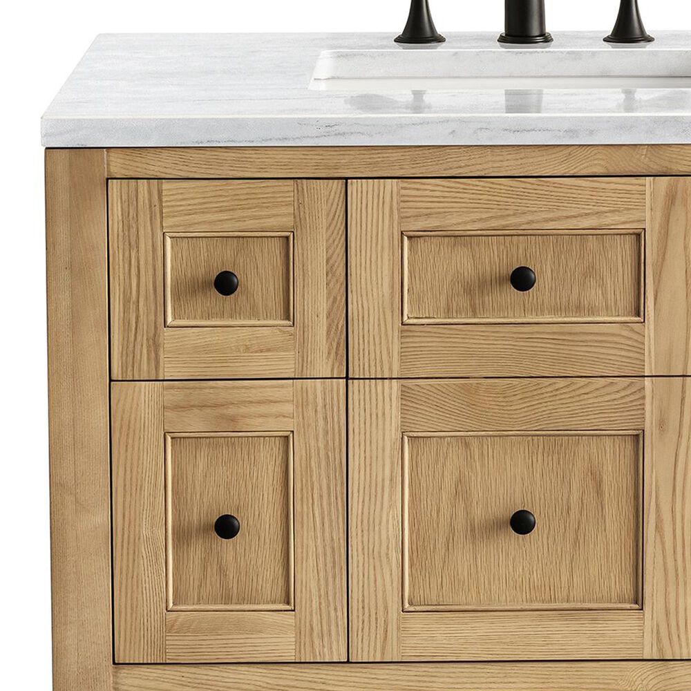 James Martin Vanities Breckenridge 36&quot; Single Bathroom Vanity in Light Natural Oak with 3 cm Arctic Fall Solid Surface Top and Rectangular Sink, , large