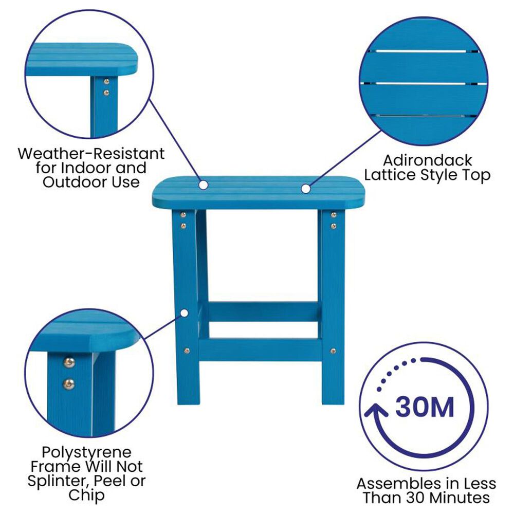 Flash Furniture Charlestown 3-Piece Adirondack Set in Blue, , large