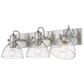 Golden Lighting Hines 3-Light Bath Vanity with Seeded Glass in Pewter, , large