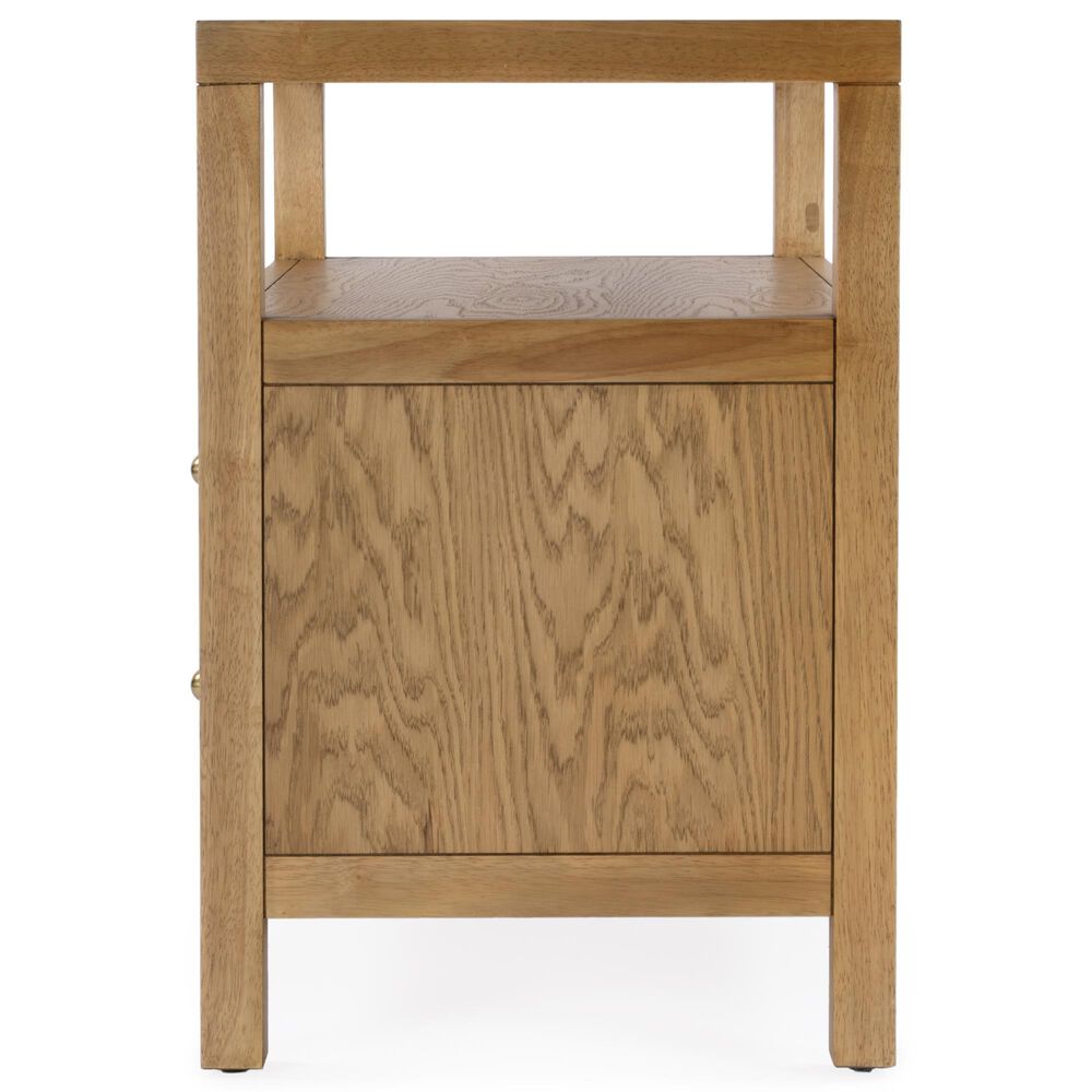 Butler Specialty Company Nora 2-Drawer Wide Nightstand with Open Shelf in Light Natural Brown, , large
