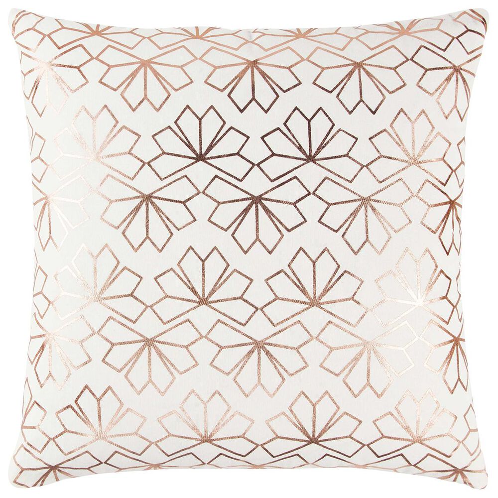 Rizzy Home 20" x 20" Pillow Cover in White with Copper, , large