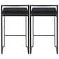 Lumisource Fuji Stackable Counter Stool with Black Velvet Cushion in Black (Set of 2), , large