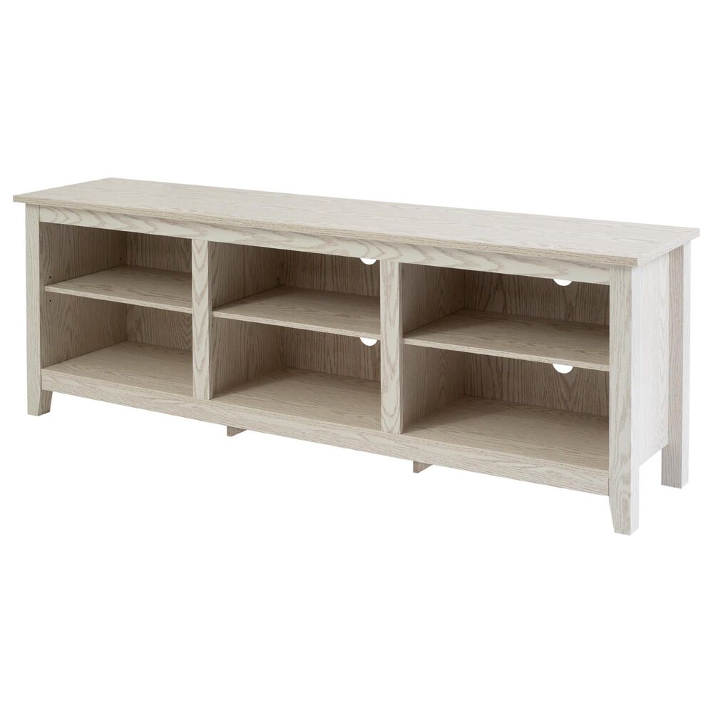 Walker Edison Essential 70&quot; TV Stand in White Wash, , large