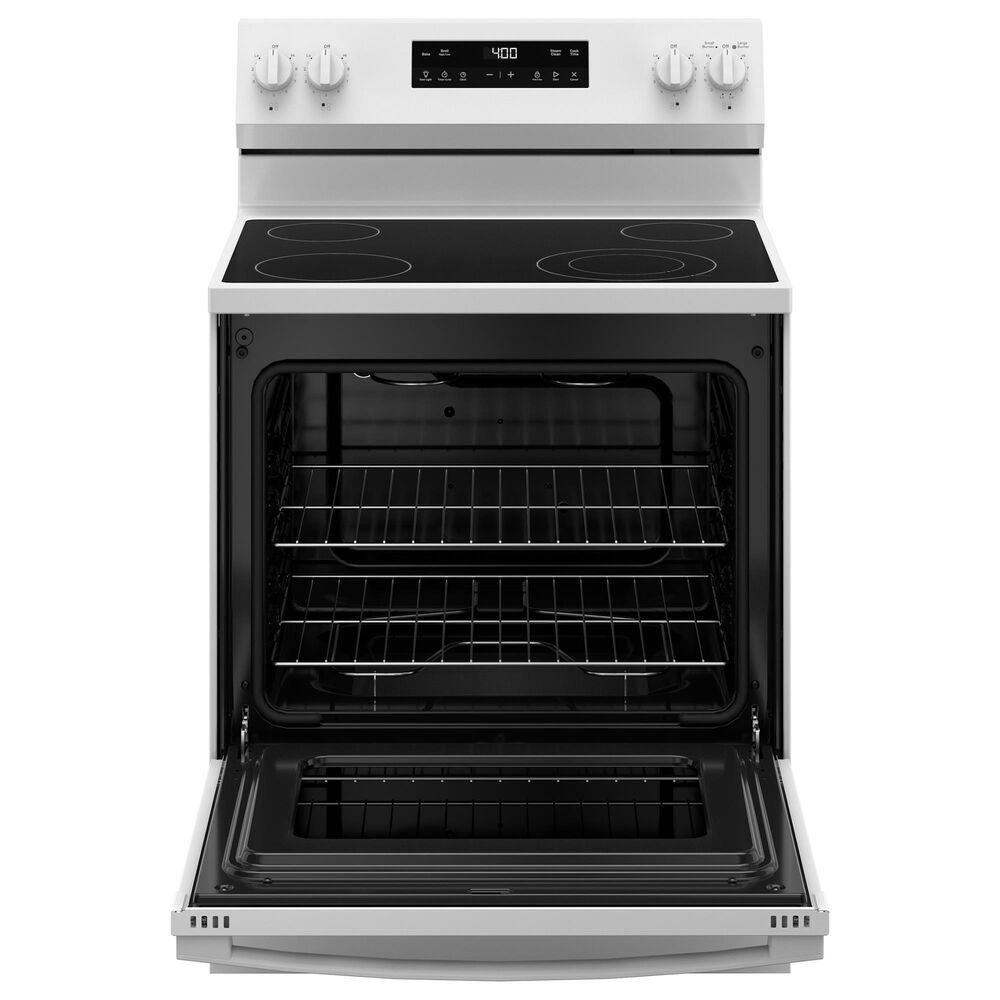 GE Appliances 30&quot; Freestanding Electric Range with Steam Clean in White, , large