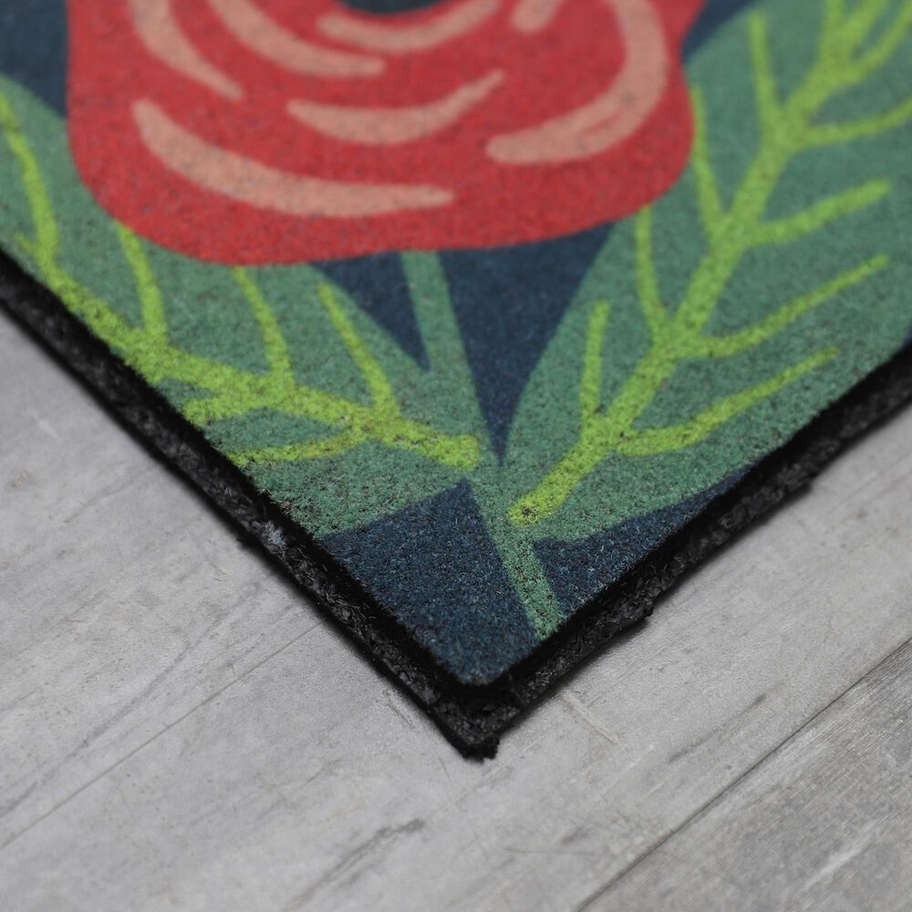 Karastan Doorscapes 1&#39;6&quot; x 2&#39;6&quot; Blue and Green Door Mat, , large