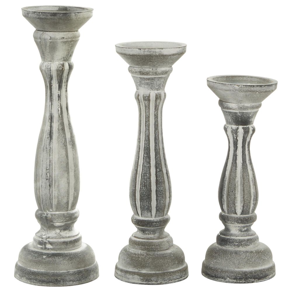 Maple and Jade Assorted Candleholder in Mocha Brown and White (Set of 3), , large