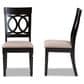 Baxton Studio Lucie Side Chair with Sand Cushion in Espresso Brown (Set of 2), , large