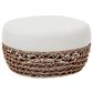 Hearth and Haven Willow 25" Round Patio Ottoman with Golden Brown Wicker Frame in Beige, , large