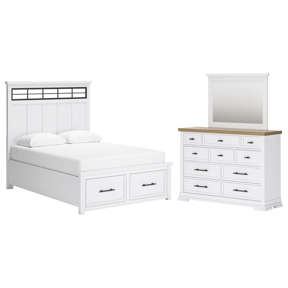 Ashley 3-Piece Queen Bedroom Set in White and Natural, , large