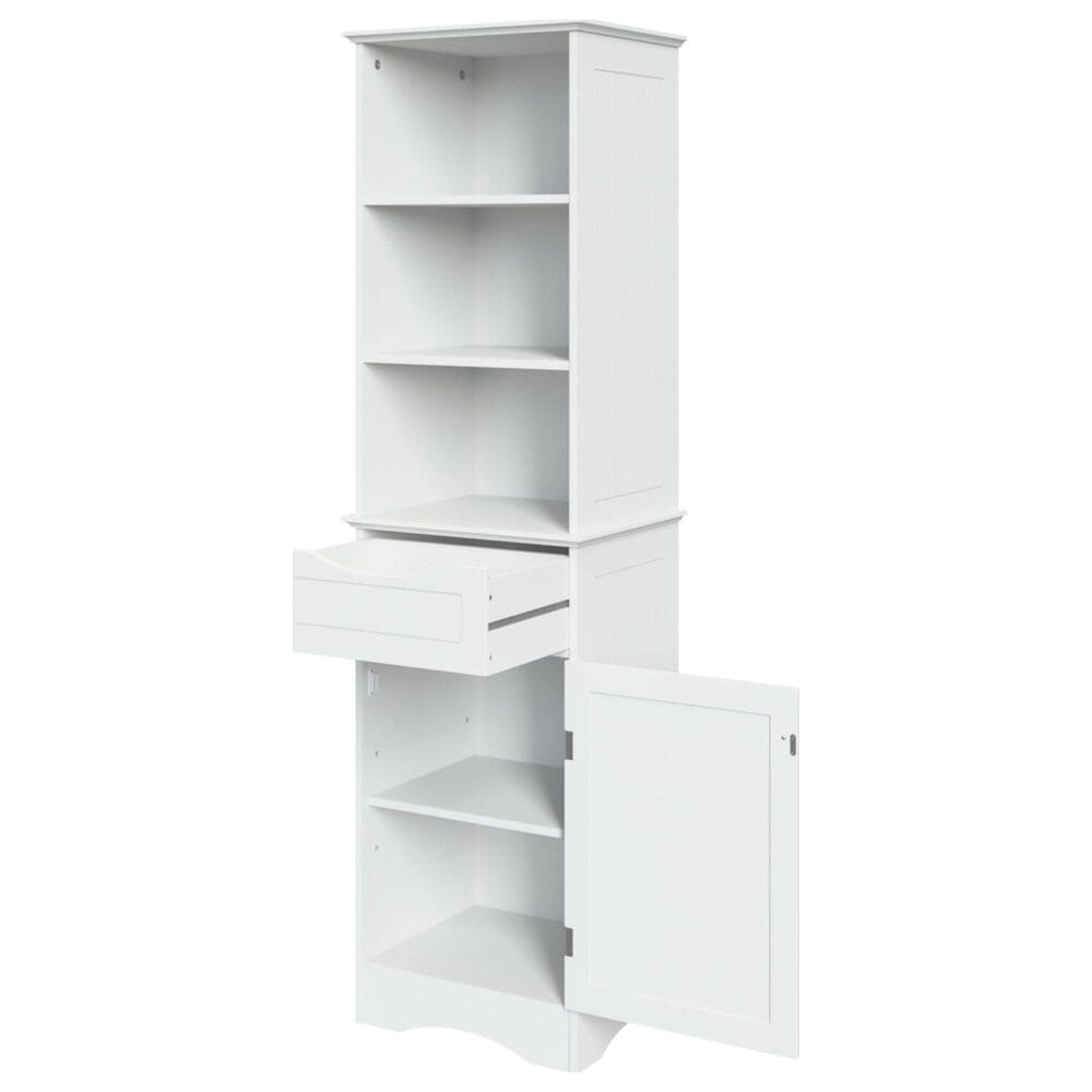 RiverRidge Home Ashland 1-Door Tall Cabinet in White, , large