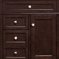James Martin Vanities Brittany 30" Single Bathroom Vanity in Burnished Mahogany with Single Hole 3 cm White Zeus Quartz Top and Rectangular Sink, , large