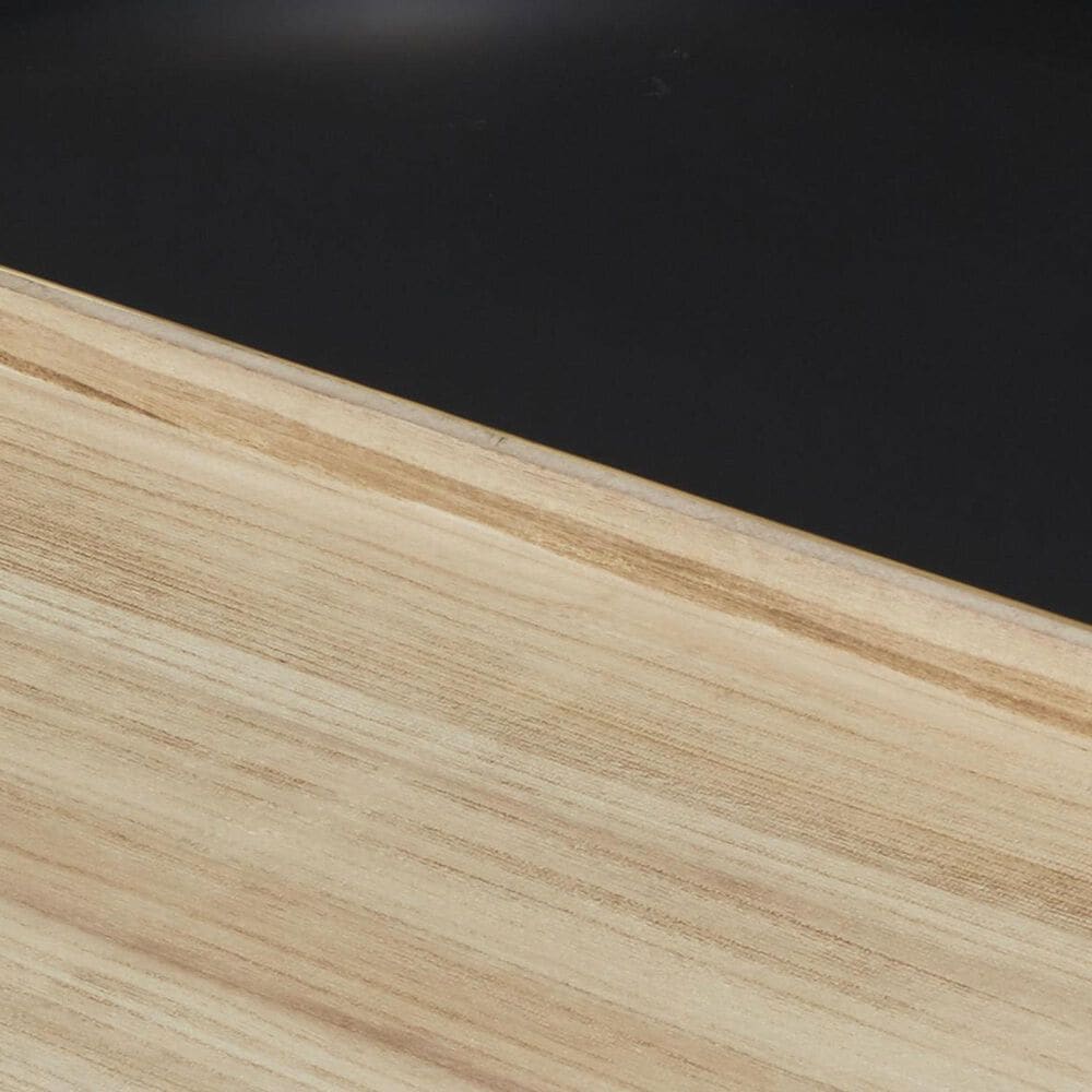 Maple and Jade Split Tray Coffee Table in Matte Black and Light Brown, , large