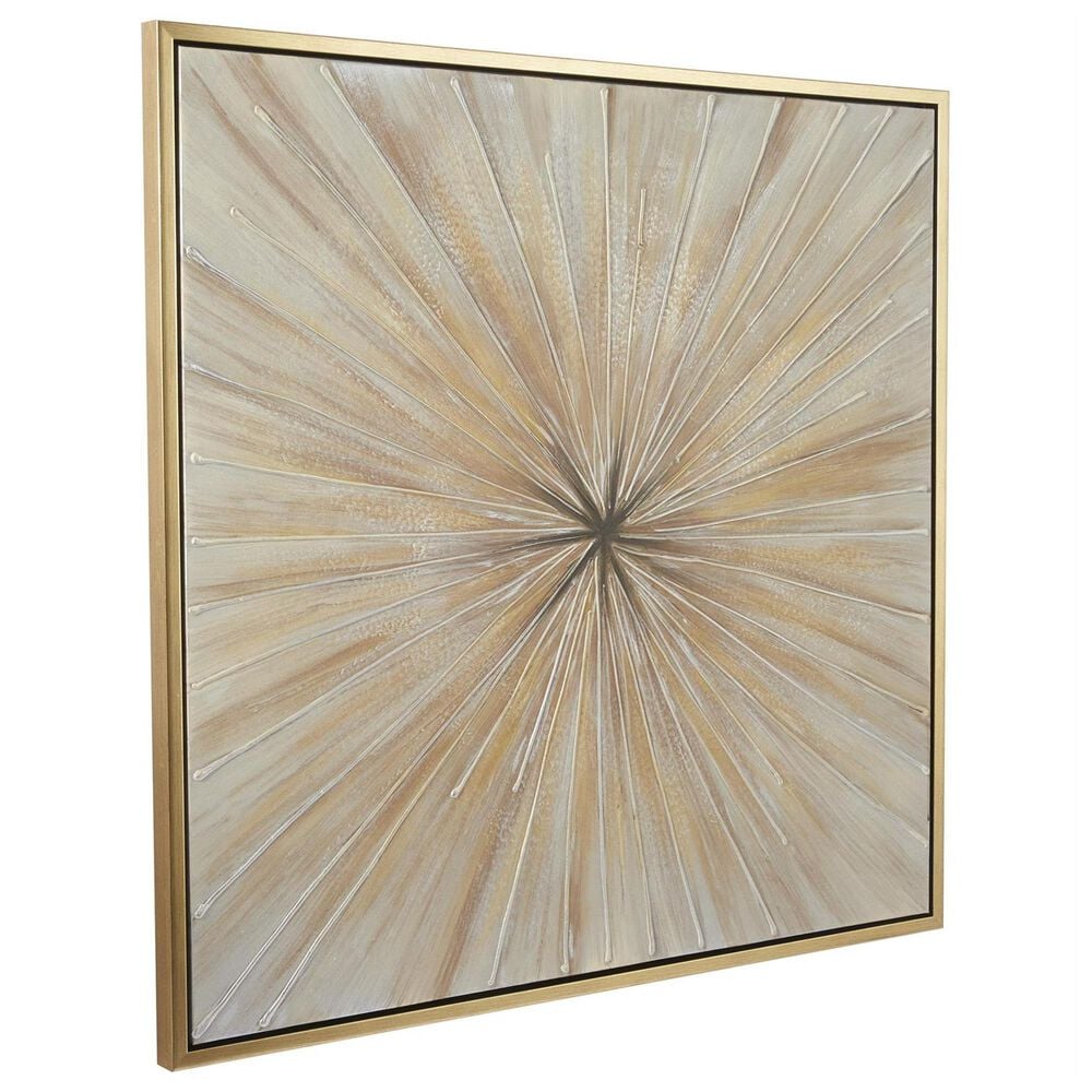 Maple and Jade 39" x 39" Framed Wall Art in Brown, Gold and White, , large