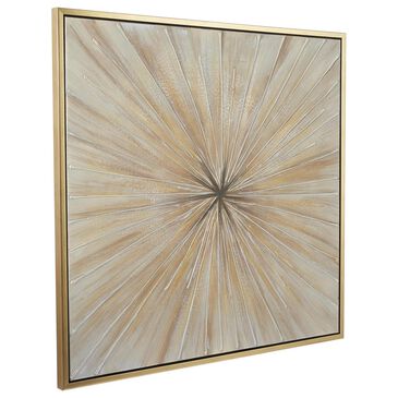 Maple and Jade 39" x 39" Framed Wall Art in Brown, Gold and White, , large