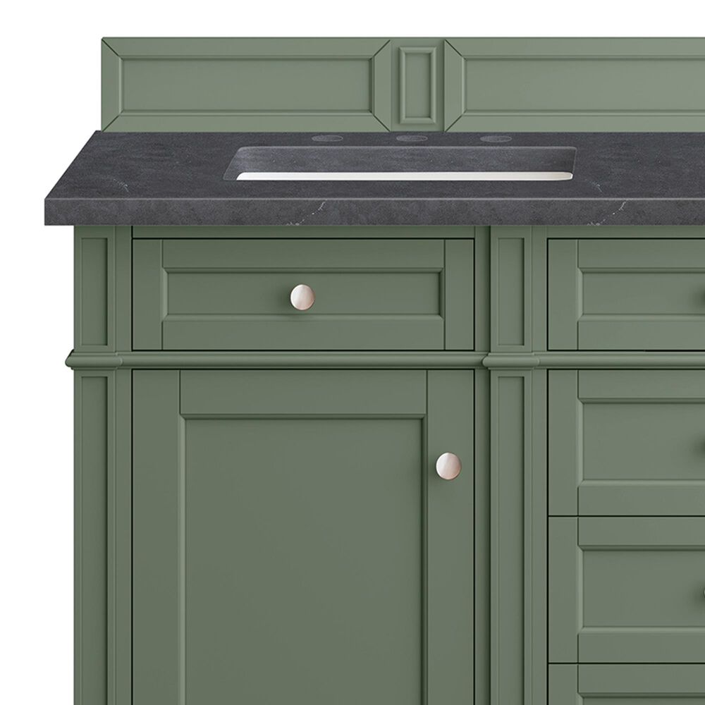 James Martin Vanities Brittany 60&quot; Double Bathroom Vanity in Smokey Celadon with 3 cm Charcoal Soapstone Quartz Top and Rectangular Sinks, , large