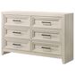 Crown Mark Lorraine 6-Drawer Dresser in Antique White, , large