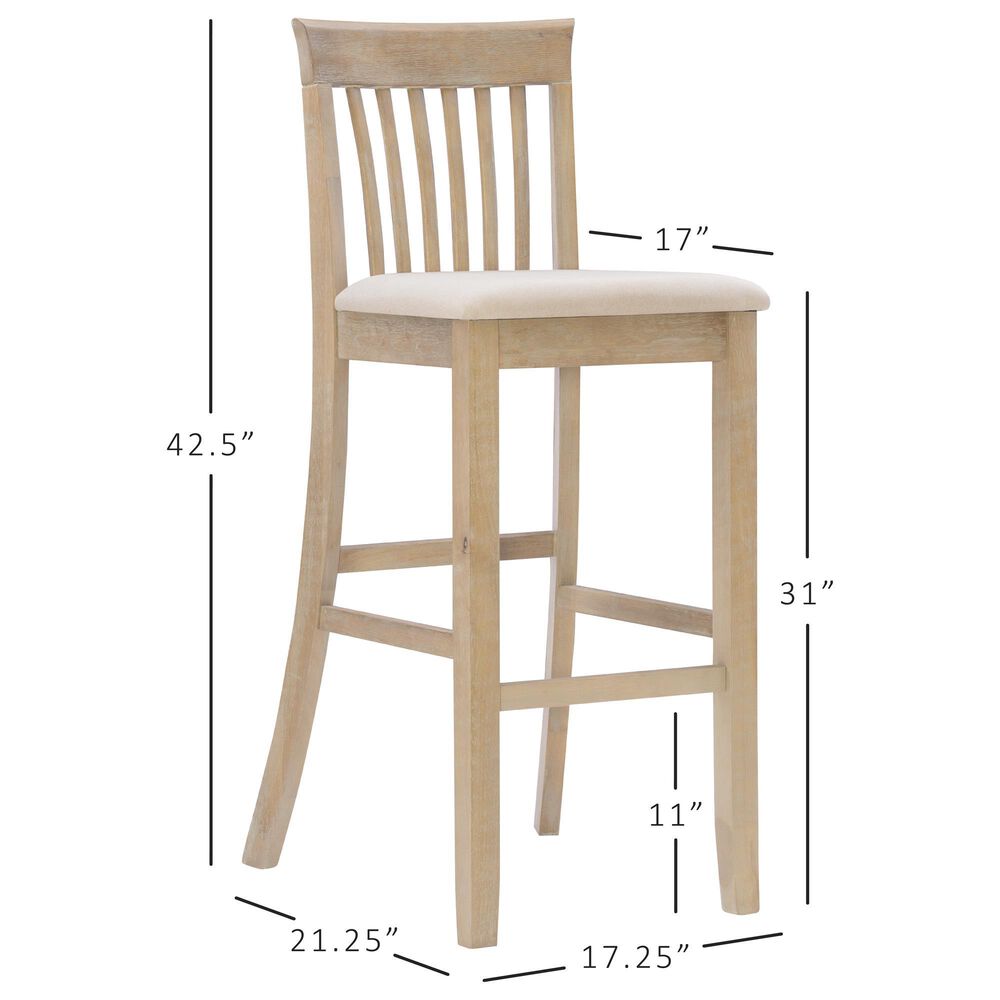 Linon Home Decor Torino Craftsman Bar Stool in Grey Wash, , large