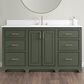 37B Lucerne 60" Single Bathroom Vanity in Deep Olive Green with Marble Top and Backsplash, , large