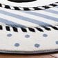 Safavieh Carousel 6"7" Round Ivory and Navy Kids Area Rug, , large
