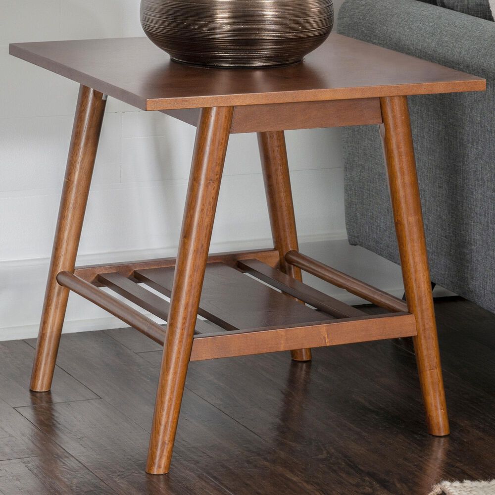 Linon Home Decor Charlotte End Table in Warm Walnut, , large