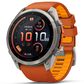 Garmin fenix 9 Pro inReach Smartwatch 51mm Titanium with Autumn Orange and Spark Orange Silicone Band, , large