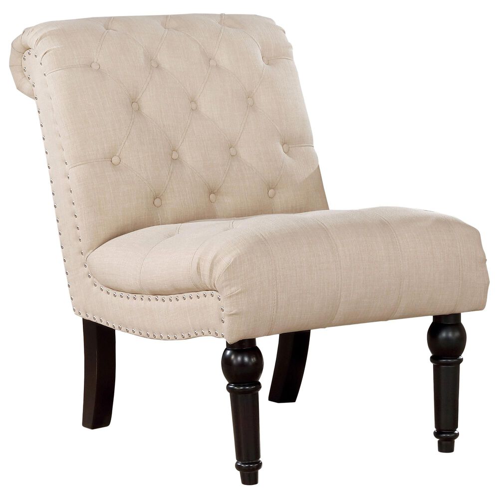 Furniture of America Conway Armless Chair in Beige, , large