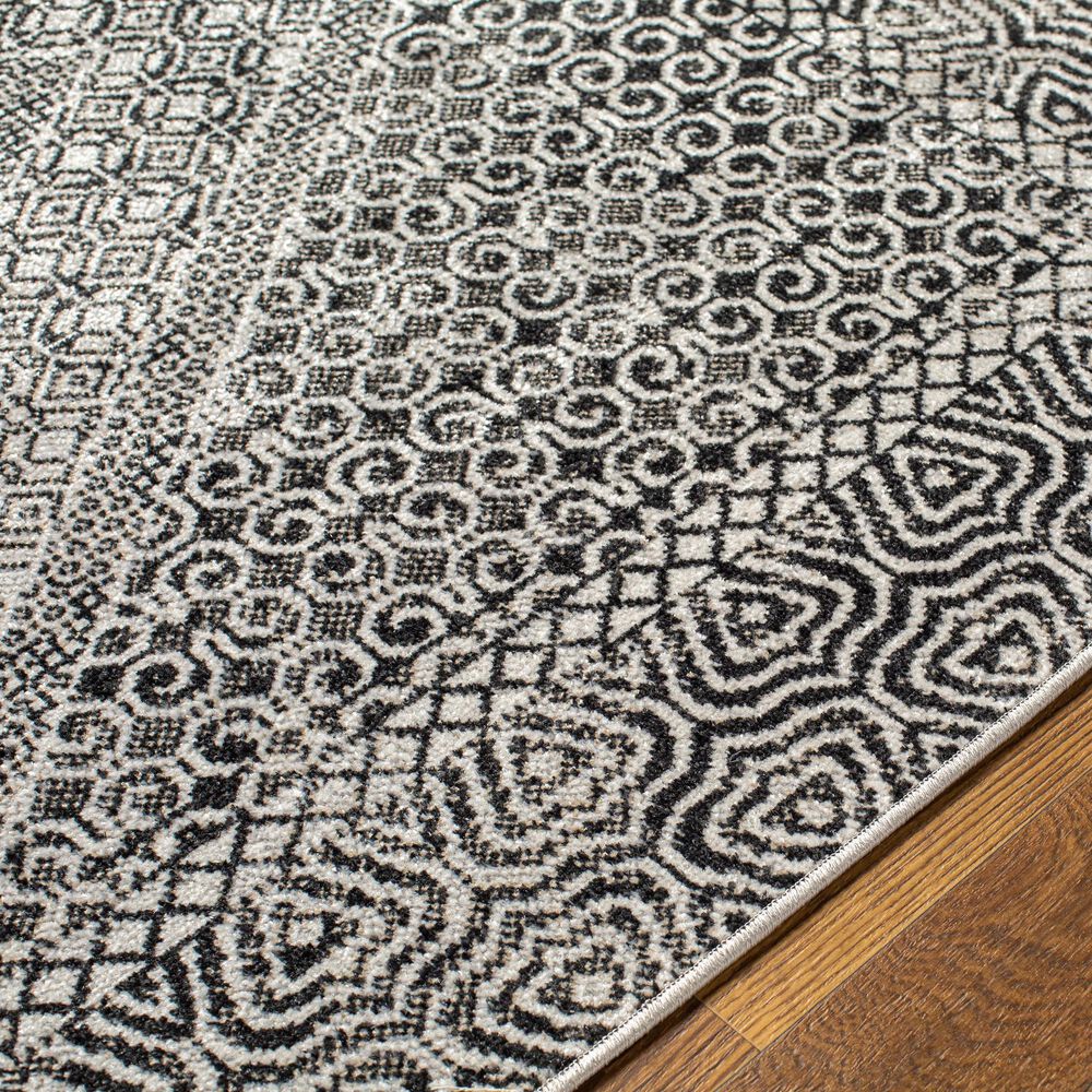 Surya Lavadora LVR2341 5&#39;3&quot; x 7&#39; Black, Gray and Light Gray Area Rug, , large
