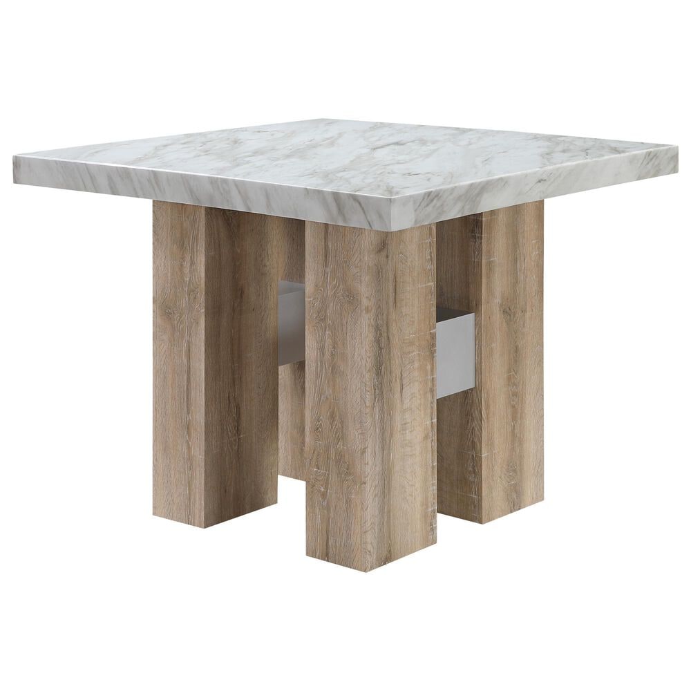 GLOBAL 5-Piece Square Dining Set in with Faux Stone Table Top, , large