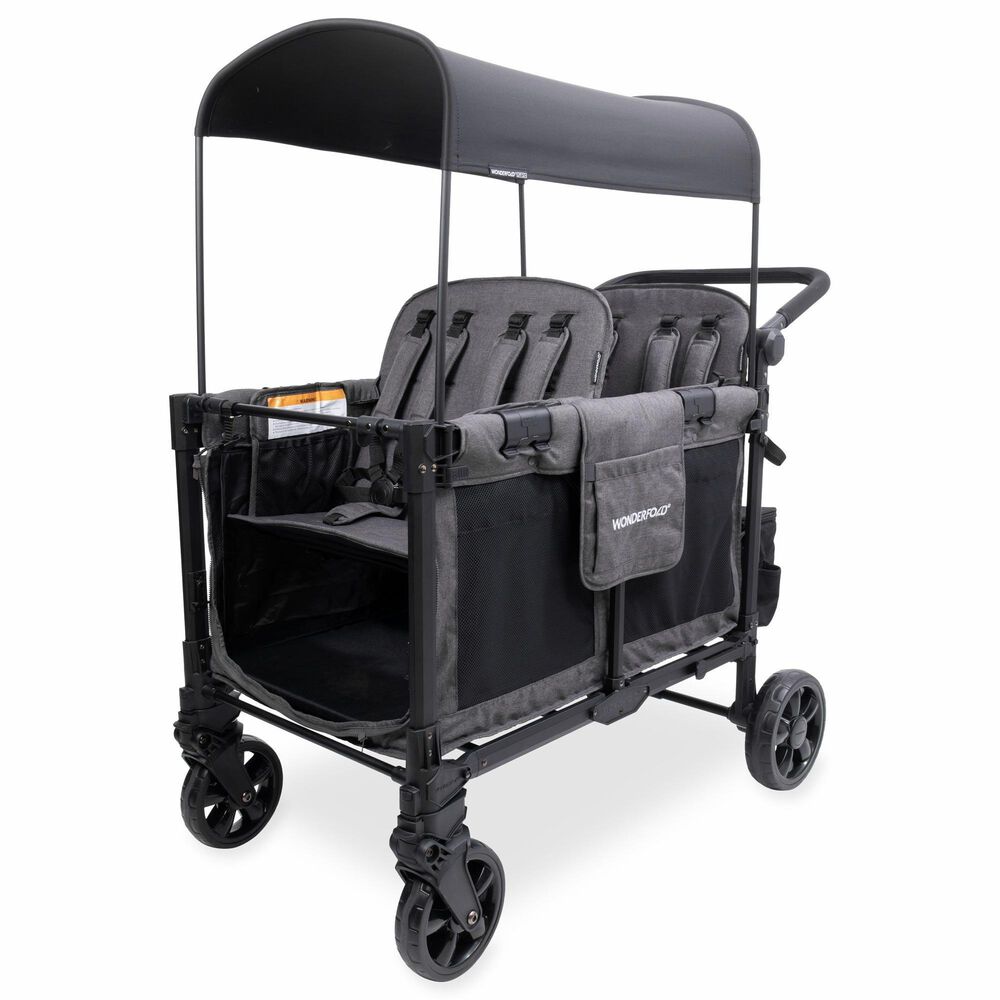 Wonderfold Elite Pro 4-Seater Stroller Wagon in Charcoal Gray, , large