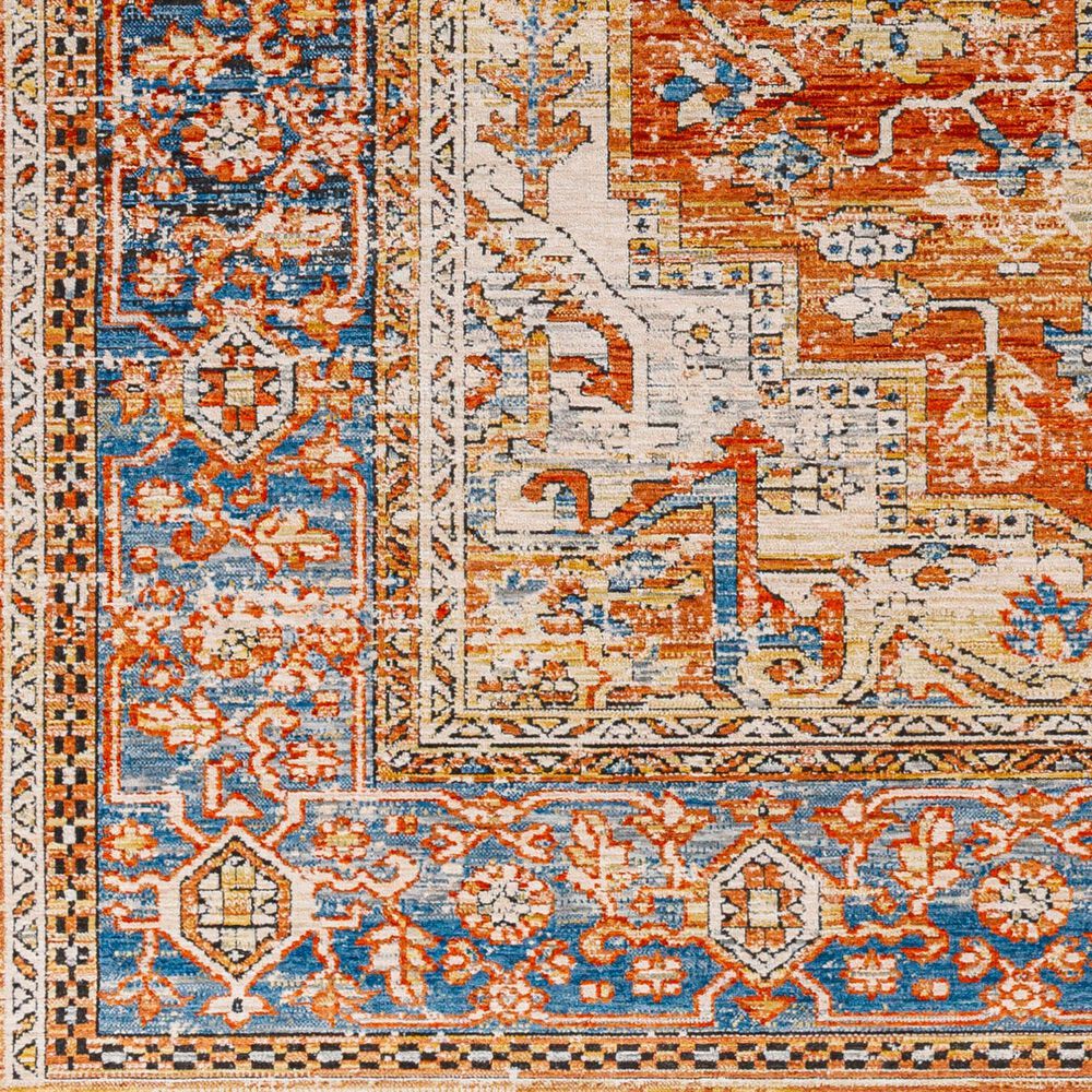 Surya Chicago CHG2301 6&#39;7&quot; Round Burnt Orange, Brick Red, Slate, Black, Mustard, Light Beige, Camel Area Rug, , large
