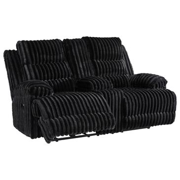 Ashley Rhines Falls Power Reclining Loveseat in Onyx, , large